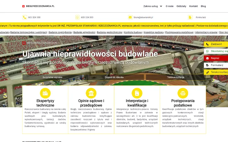 Strona internetowa biegłego rzeczoznawcy – strona główna