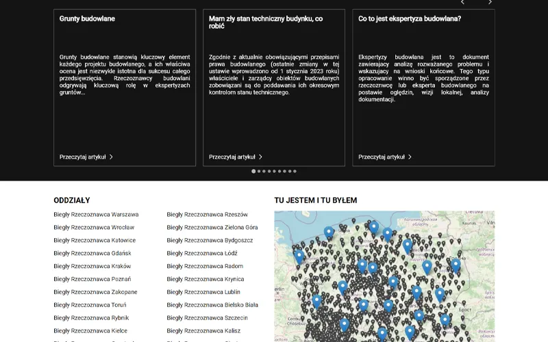 Zakres usług – projekt strony biegłego rzeczoznawcy
