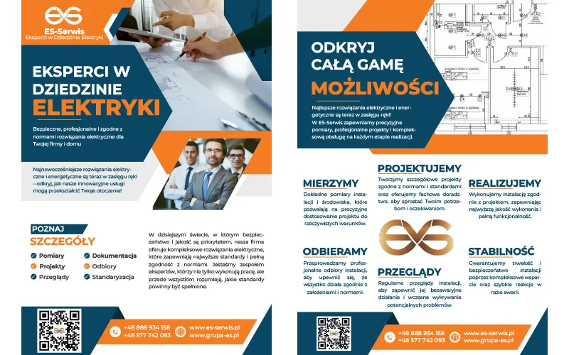Druga wersja ulotki A5 ES-Serwis – układ treści i CTA