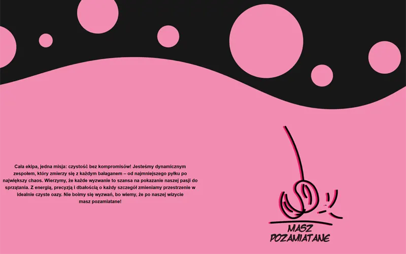 Widok mobilny strony Masz Pozamiatane – kontakt i CTA